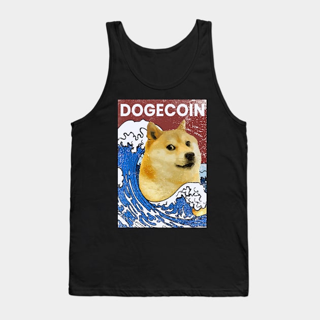 Wave dogecoin Tank Top by aldistar